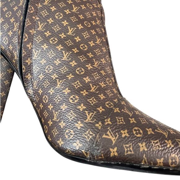 Louis Vuitton Silhouette Ankle Boots Nano Monogram Canvas Brown - Picture 12 of 16